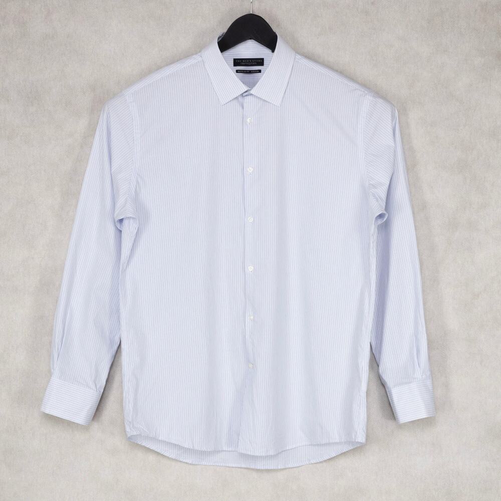 The Men's Store Dual Stripe Dress Shirt Blue Multi Size 16.5 (Pre-owned)